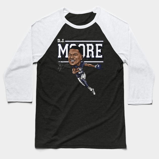 D.J. Moore Chicago Cartoon Baseball T-Shirt by danlintonpro